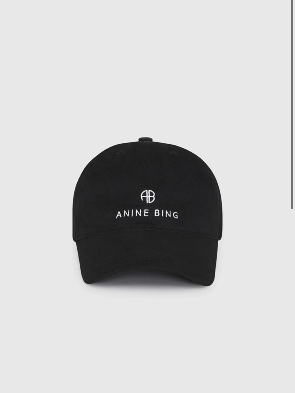 Anine Bing Black Baseball Cap with White Logo